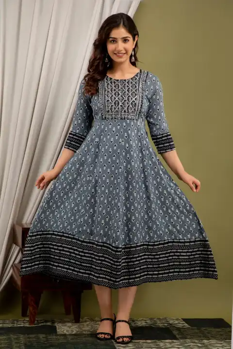 Rayon Printed Kurtis uploaded by Pooja Trends on 10/24/2023