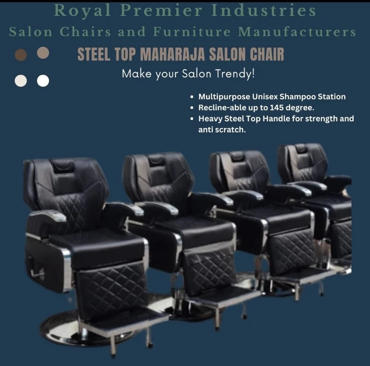 Maharaja Steel Handles Salon Chair  uploaded by Royal Premier Industries on 10/24/2023