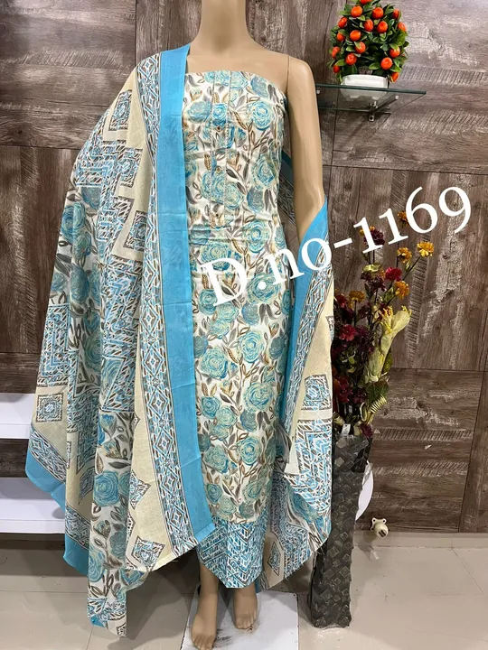 Pure cotton suit with cotton dupatta uploaded by A/N Collection  on 10/24/2023