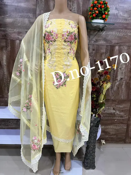 Chanderi Desinger Kashmiri Work Cotton Silk Organza Dupatta Three Piece For Indian Women uploaded by Zuberiya Global on 10/24/2023