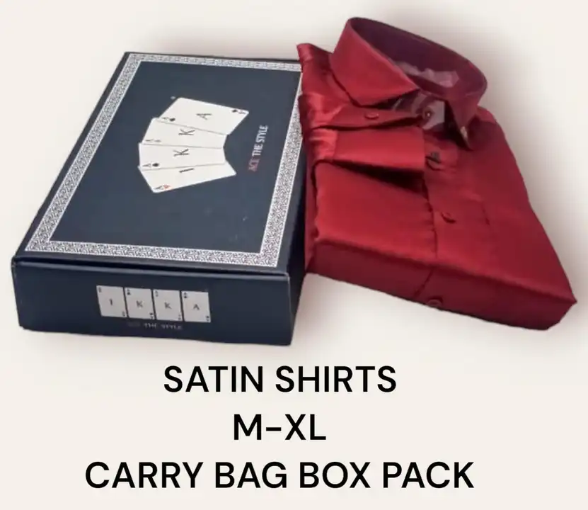 ♦️♣️1KKA♥️♠️ EXCLUSIVE SATIN SOLID BOX PACKING SHIRTS FOR MEN uploaded by Kushal Jeans, Indore on 10/24/2023