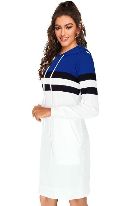 Blue and white hoodi bodycone dress uploaded by business on 3/23/2021