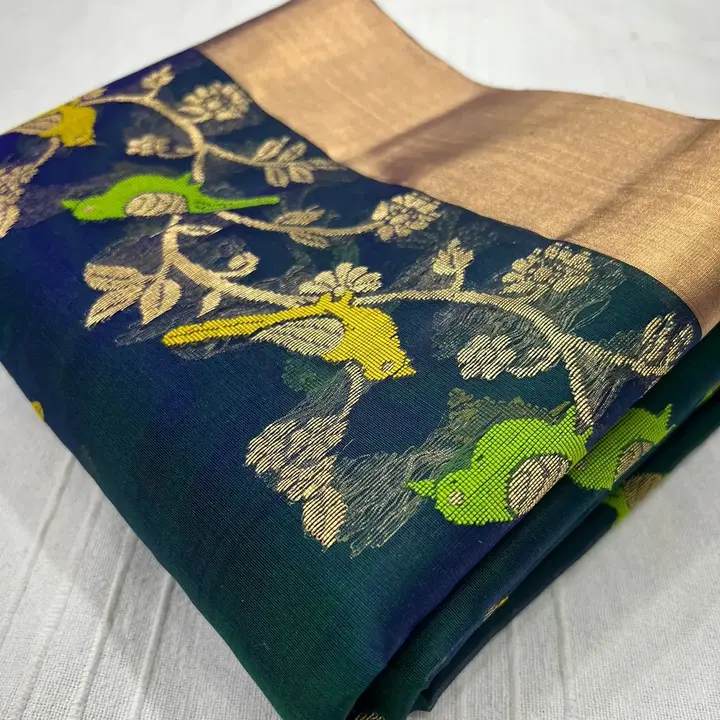 Pure handwoven traditional chanderi katan silk saree uploaded by business on 10/24/2023