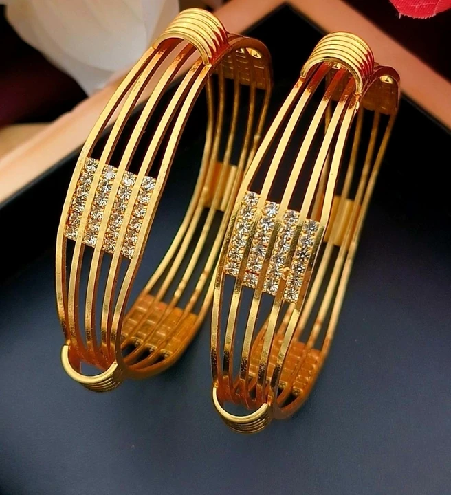 Multilayer Gold plated bangles Set of 2 uploaded by Shreem By Gehna  on 10/24/2023