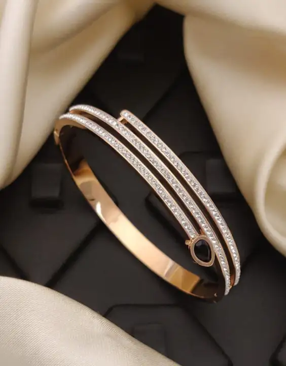 Zircon Rose gold Stain steel bangle  uploaded by Shreem By Gehna  on 10/24/2023