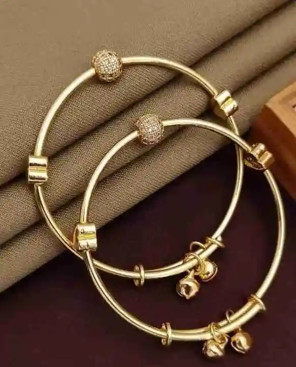Zircon gold plated bangles Set of 2 uploaded by business on 10/24/2023