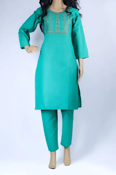 Embroidery cotton Kurti With Trouser  uploaded by business on 10/24/2023