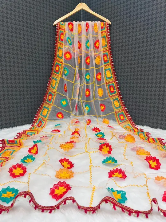 Net Embroidery multi colour women fancy dupatta  uploaded by business on 10/25/2023