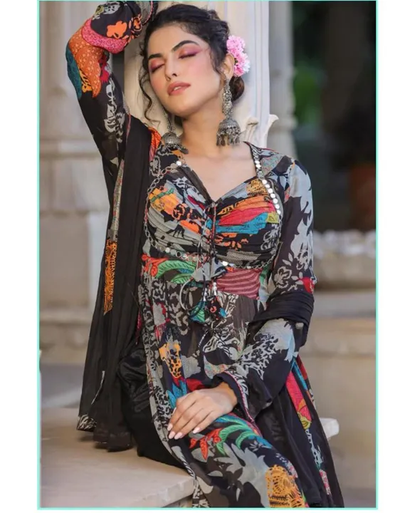 Black multicolor dress uploaded by VINAYAK desinger  on 10/25/2023