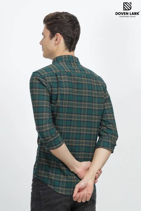 Dark Green check shirt full sleeve uploaded by N.F EXPORTS on 10/25/2023