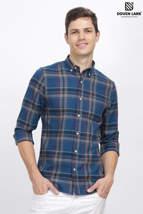 Blue check shirt full sleeve  uploaded by N.F EXPORTS on 10/25/2023