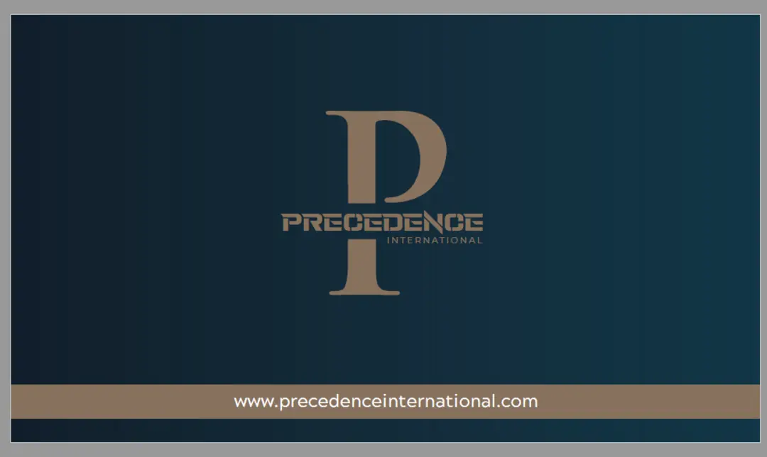 Visiting card store images of Precedence International