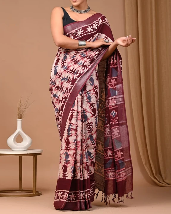 Linen saree  uploaded by The print house  on 10/25/2023