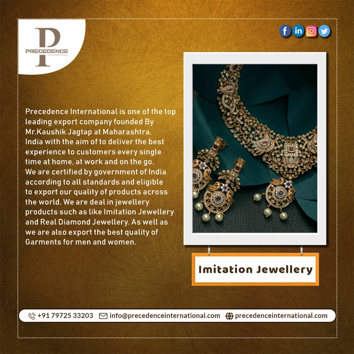 Imitation or Artificial Jewellery  uploaded by Precedence International on 10/25/2023