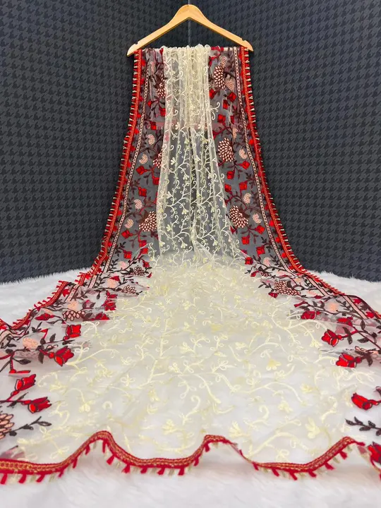 Net Embroidery multi colour women fancy dupatta  uploaded by Miss Lady Fashion on 10/25/2023