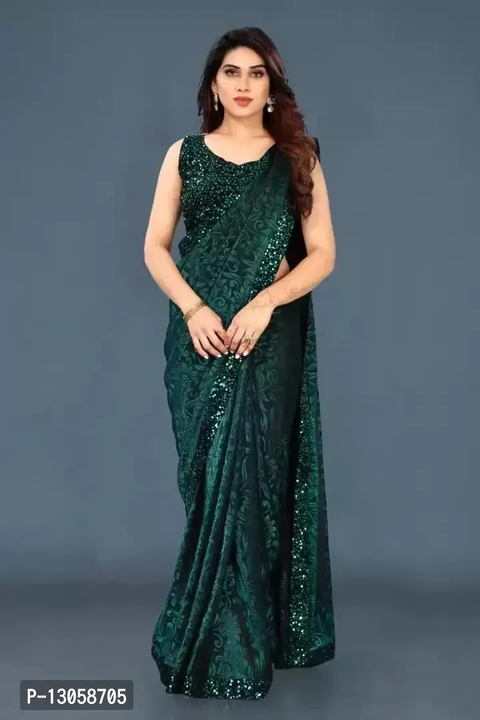 Lycra Blend Embellished Saree With Blouse Piece uploaded by R M online shop  on 10/25/2023