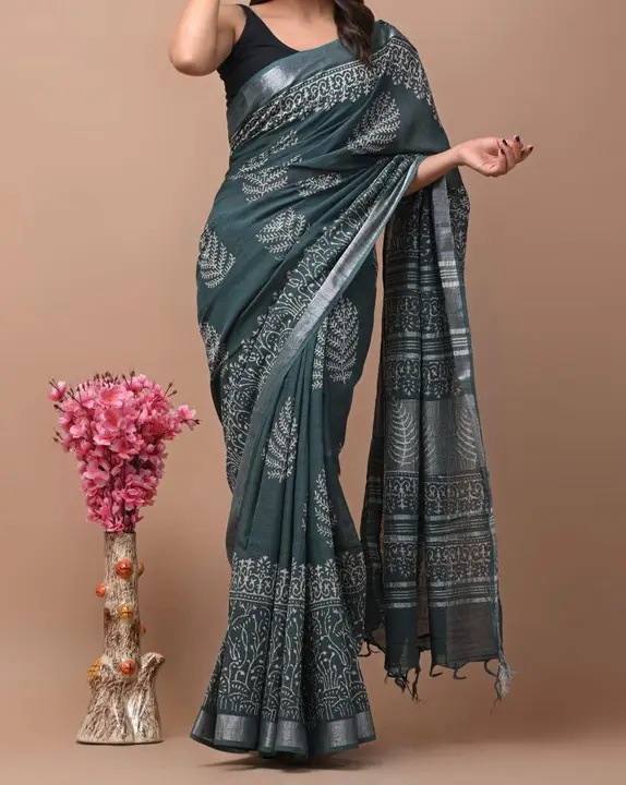 Linene saree uploaded by business on 10/25/2023