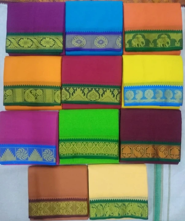 Cotton jacquard colour dhoties  uploaded by BHASKAR TEXTILE on 10/25/2023