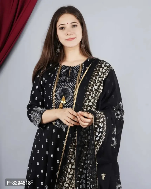 Post image Classy Rayon Printed Kurta, Bottom and Dupatta Set
Price :485/- MOQ - 10Pcs
Size: 
M
L
XL
2XL
3XL

 Color: Black

 Fabric: Rayon

 Pack Of: Single

 Type: Kurta, Bottom and Dupatta Set

 Style: Ethnic Motif

 Design Type: Anarkali

 Sleeve Length: 3/4 Sleeve

 Occasion: Daily

 Kurta Length: Calf Length

Within 6-8 business days However, to find out an actual date of delivery, please enter your pin code.

Classy Rayon Printed Kurta, Bottom and Dupatta Set
