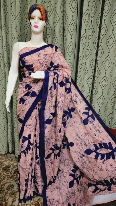 Hand block printed cotton mulmul saree  uploaded by The print house  on 10/25/2023