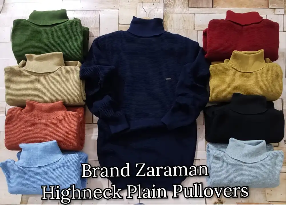 Post image BRAND ZARAMAN
 HIGHNECK PLAIN PULLOVERS
HEAVY KNIT ARTICLE 
FREE SIZE (L SIZE )
9 COLOURS 18 PCS PACKING