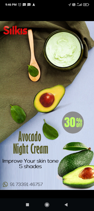 Avocado Skin Whitening Night Cream uploaded by Silkis Skin Care Products on 10/25/2023