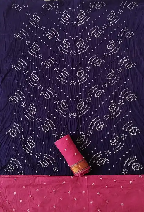 sattin cotton bandhani dress materi uploaded by JAY K ART on 10/25/2023