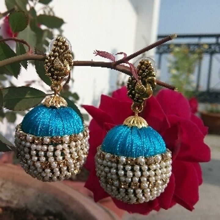 Silk thread jhumki different colors different size available uploaded by business on 5/16/2020