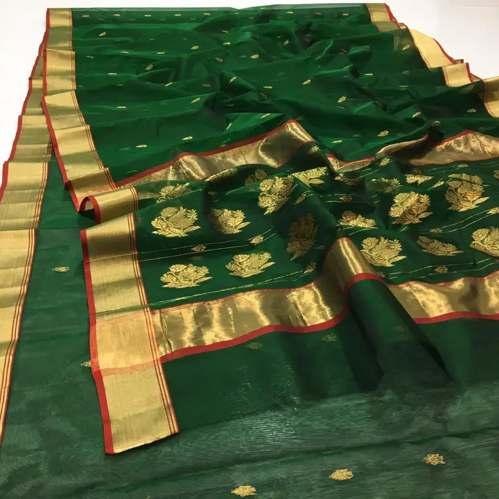 Pure handwoven traditional chanderi karan silk saree uploaded by Virasat handloom chanderi on 10/25/2023