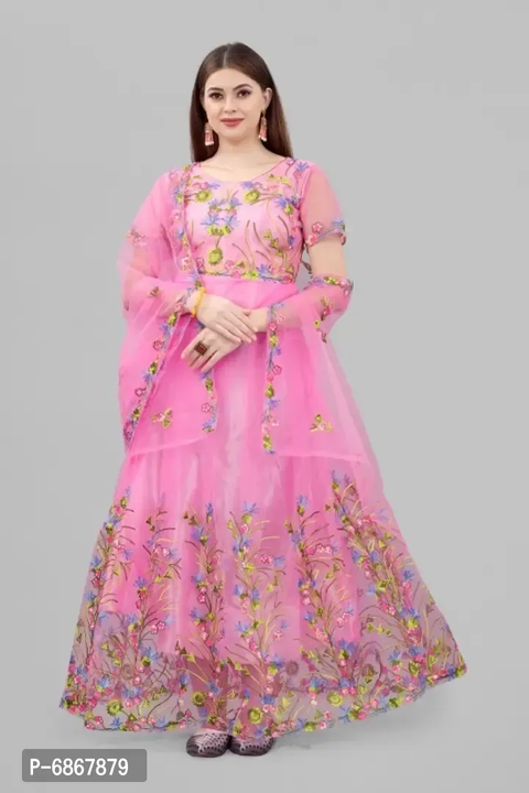 Womens Net Embroidered Semi-Stitched Gown uploaded by R M online shop  on 10/26/2023