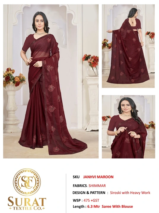 Post image Hey! Checkout my new product called
Janhavi Maroon Saree.