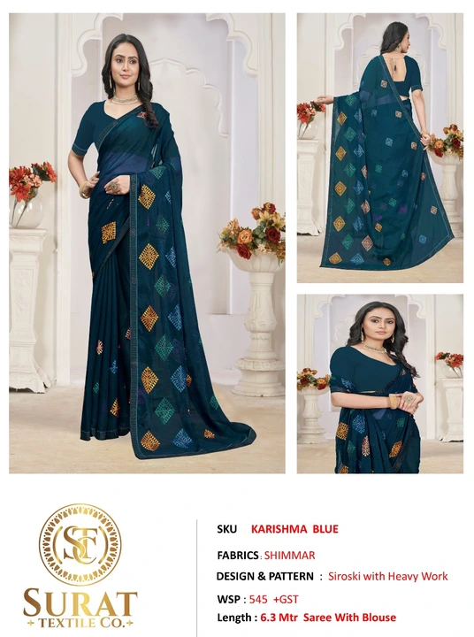 KARISHMA BLUE  uploaded by Surat Textile Co. on 10/26/2023