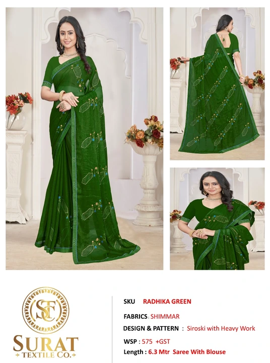 RADHIKA GREEN  uploaded by Surat Textile Co. on 10/26/2023