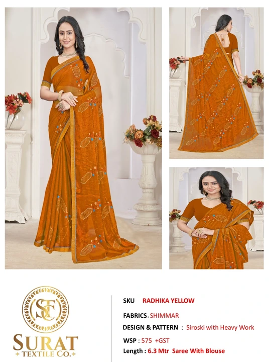 RADHIKA YELLOW  uploaded by Surat Textile Co. on 10/26/2023
