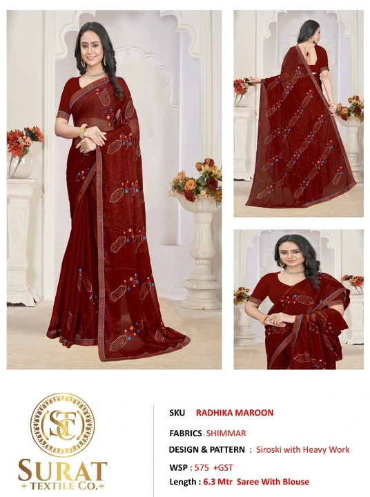 RADHIKA MAROON  uploaded by Surat Textile Co. on 10/26/2023