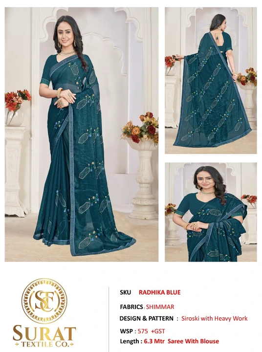 RADHIKA BLUE  uploaded by Surat Textile Co. on 10/26/2023