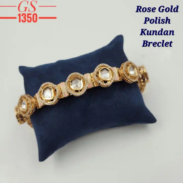 Rose gold polish Kundan bracelet  uploaded by Sb designs on 10/26/2023
