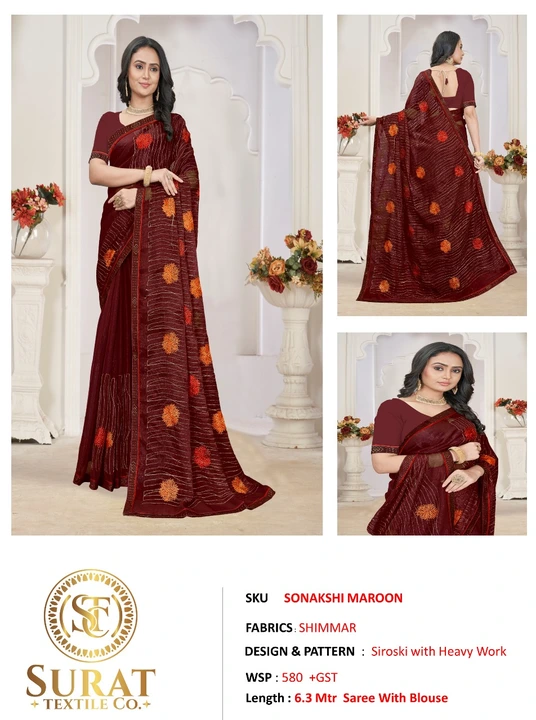 SONAKSHI MAROON  uploaded by Surat Textile Co. on 10/26/2023