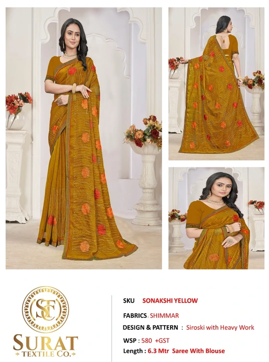 SONAKSHI YELLOW  uploaded by Surat Textile Co. on 10/26/2023