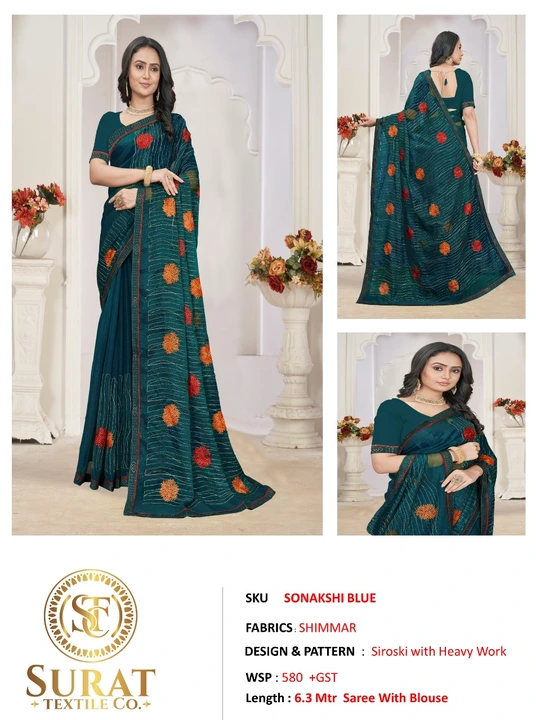 SONAKSHI BLUE  uploaded by Surat Textile Co. on 10/26/2023