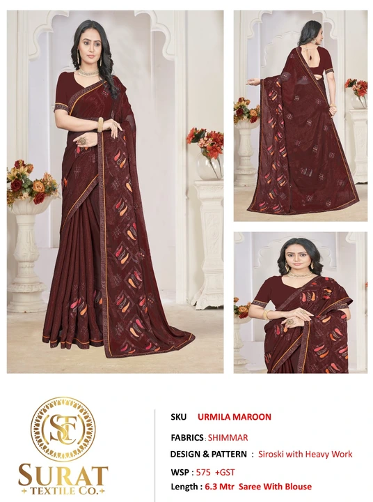 URMILA MAROON  uploaded by Surat Textile Co. on 10/26/2023