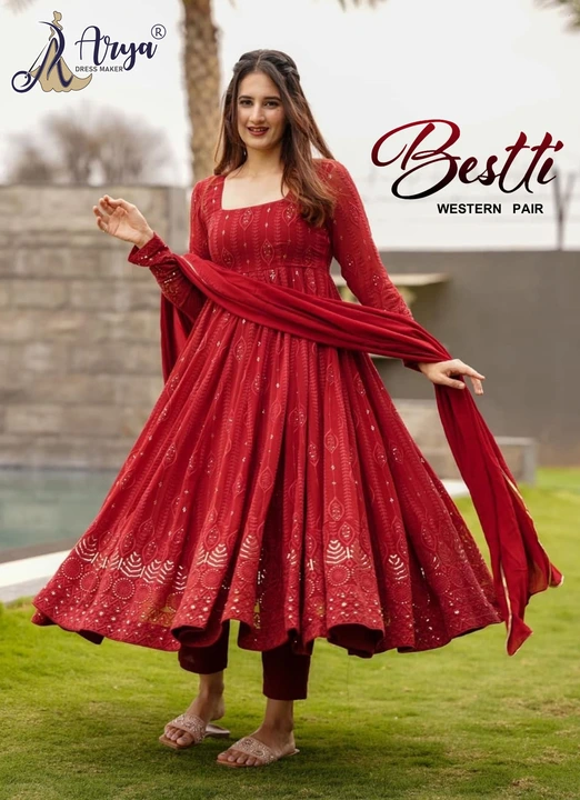 Bestti Heavy Designer Western Pair With Dupatta Set  uploaded by business on 10/26/2023