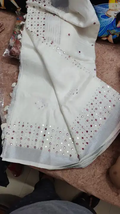 Cotton slub saree hand embroidery  uploaded by Harsh textile on 10/26/2023