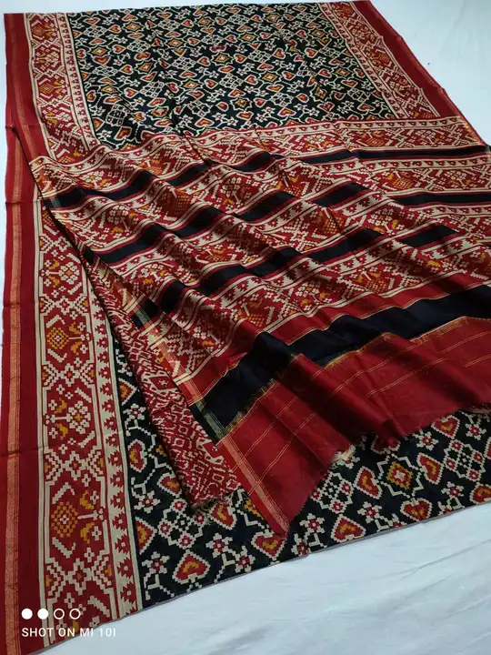 Handblock fancy patola print half silk half cotton chanderi saree  uploaded by Chanderi ethnic world on 10/26/2023