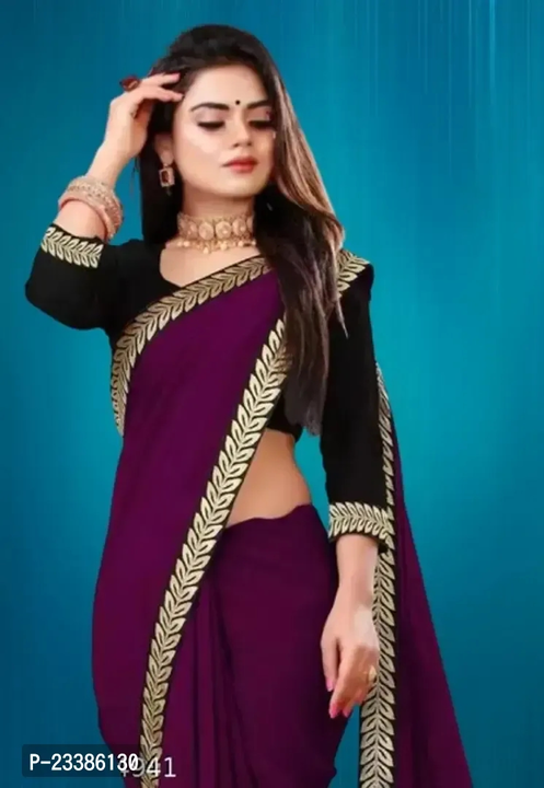Lace Border Vichitra Silk Sarees with Blouse Piece uploaded by R M online shop  on 10/26/2023