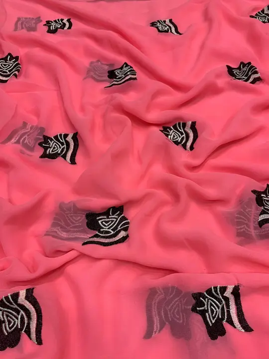 Zebra Georgette Embroidered Saree uploaded by Saurabh Designer on 10/27/2023