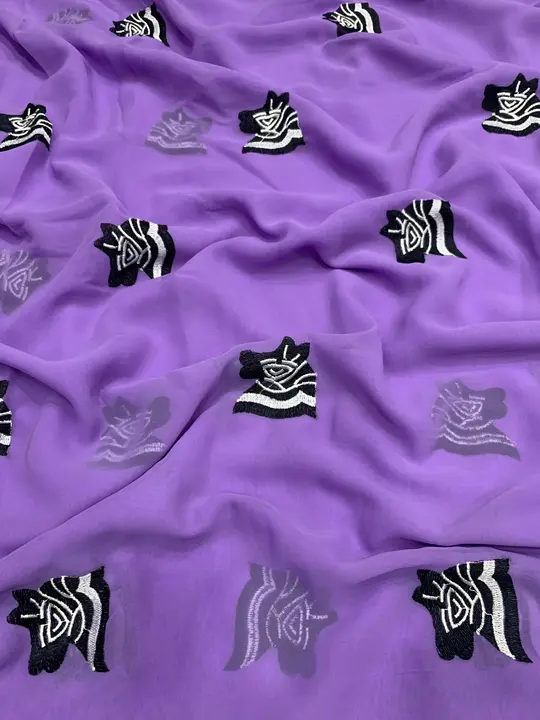 Zebra Georgette Embroidered Saree uploaded by Saurabh Designer on 10/27/2023