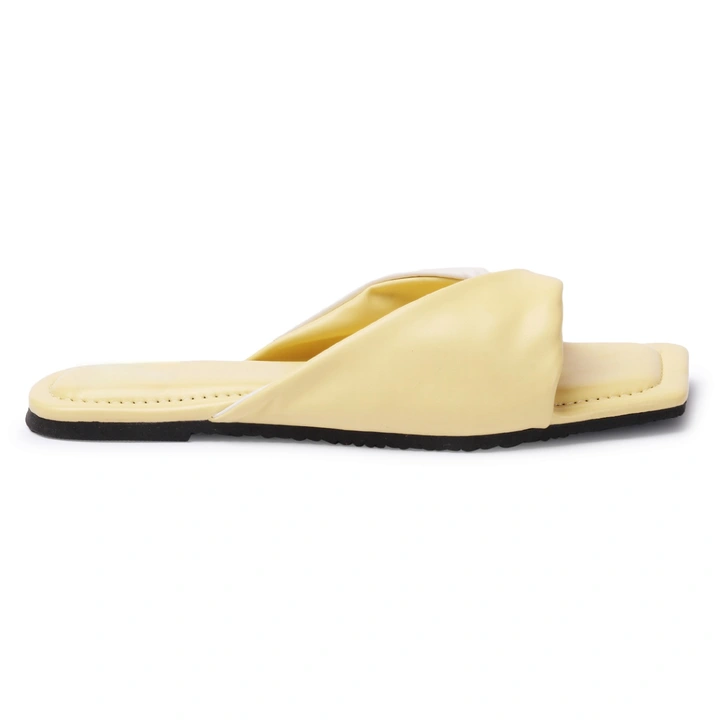 Trending yellow White woman flat slipper slipper with very sordid material  Slip on chappal for Ladi uploaded by TOHR on 10/27/2023