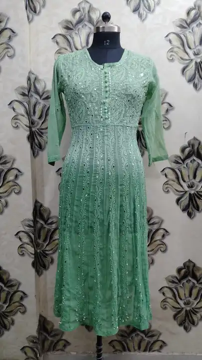 chikanKari handwork Frock pattern gown uploaded by Red foxx Appreals  on 10/27/2023