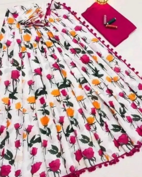 Printed cotton mulmul saree  uploaded by The print house  on 10/27/2023